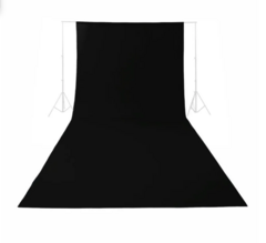 Фон для съемки черный тканевый 3×6м